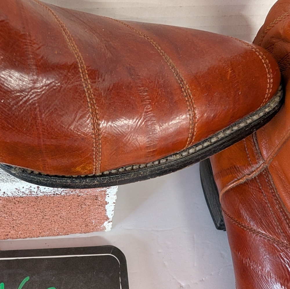 Boots  Men's Cowboy Western Brown Exotic Leather Cowboy Boots Size 11 - Picture 8 of 16